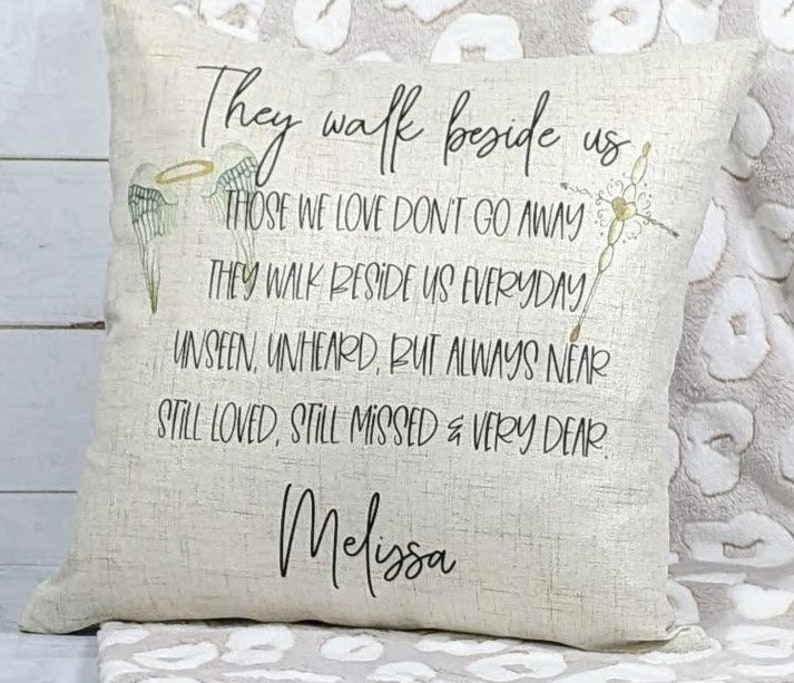 CapableByDesign They walk beside us angel wings pillow