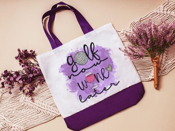 golf tote bag for friends, golf mom Mothers day gifts for golfers, funny golf gifts for her, wine gifts for women, reusable shopping bag