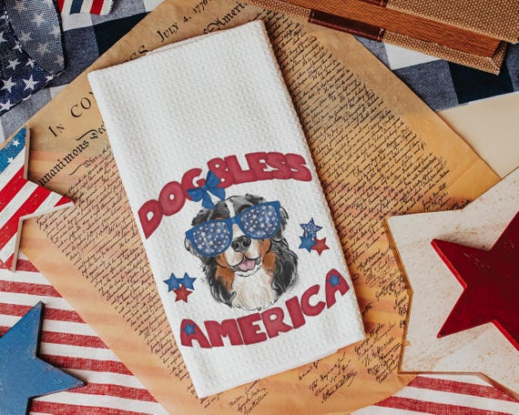 Bernese Mountain Dog, Dog bless America Towels