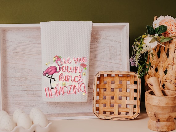 be your own kind of beautiful cute flamingo hand towels for bathroom, flamazing teacher appreciation gifts for women, flamingo gifts for her