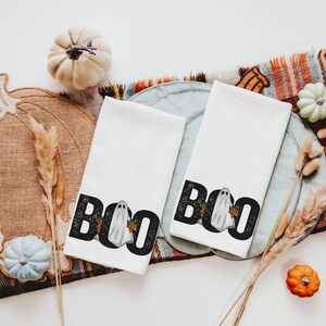 CapableByDesign Boo Halloween  towels set of 2