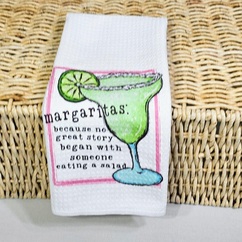 funny pina colada and margarita kitchen towels
