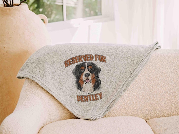 Personalized "Reserved For" Bernese Mountain Dog name Blanket