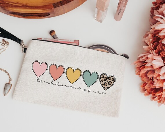 Teach love inspire boho wristlet with strap