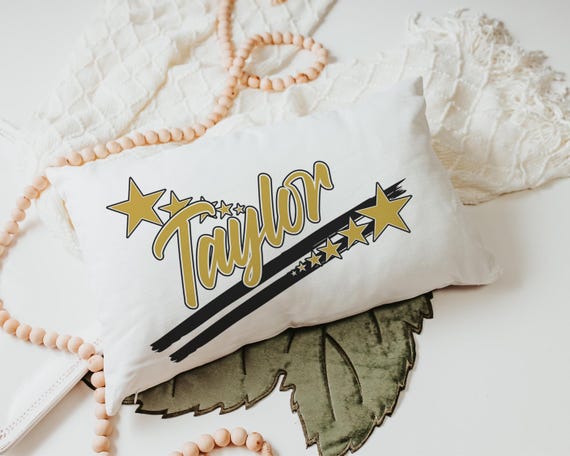 Personalized Vegas Gold Name With Stars Pillow