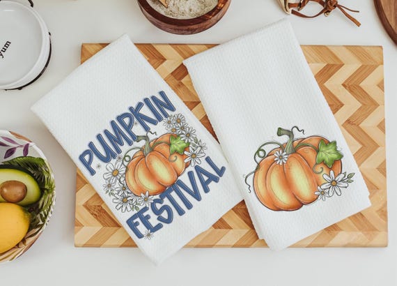 pumpkin festival fall kitchen towel for mom, gardening gifts for women, pumpkin kitchen decor, pumpkin patch autumn hand towels for bathroom