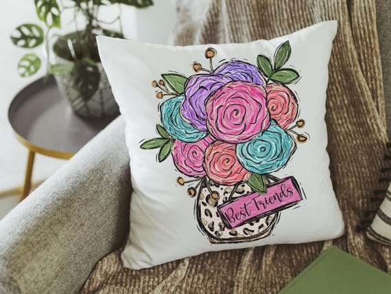 custom floral throw pillow for bedroom, personalized Mothers day gift for best friend, Mothering Sunday gifts, leopard print name pillow for
