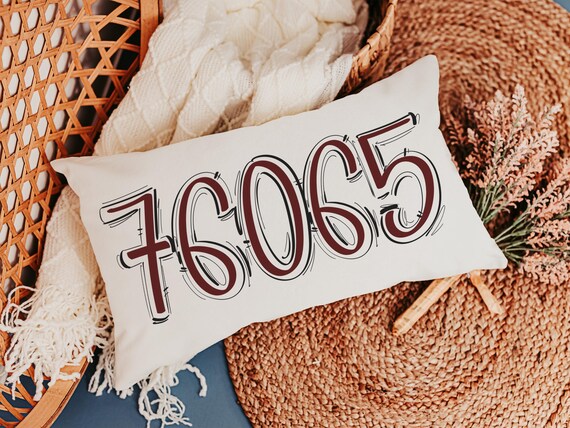 Custom Maroon Zip Code Pillow