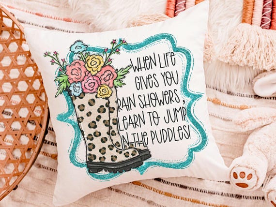 Learn To Jump In The Puddles Throw Pillow