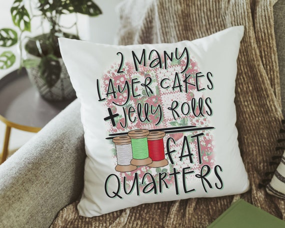 funny quilting decorative pillows for couch, crafting gifts with sewing theme, seamstress fat quarter throw pillow covers 18 x 18, sewist