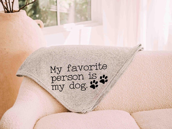 my favorite person is my dog throw blanket for bed, cozy Christmas gifts for dog moms, dog lover gift for women, snuggle blanket, cute dog