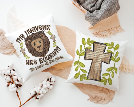 The Heavens are Roaring & John 3:16 Cross Throw Pillows