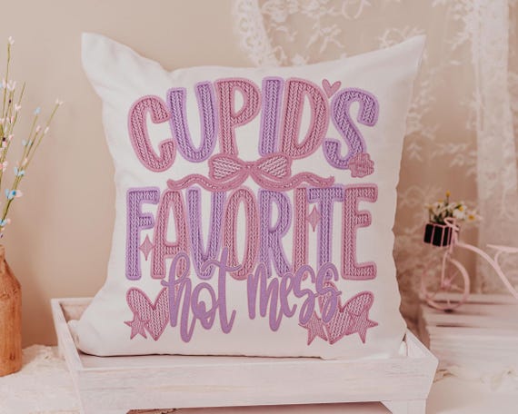 Cupids Favorite Hot Mess Throw Pillows