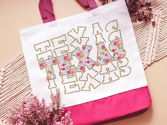 Floral Texas tote bags