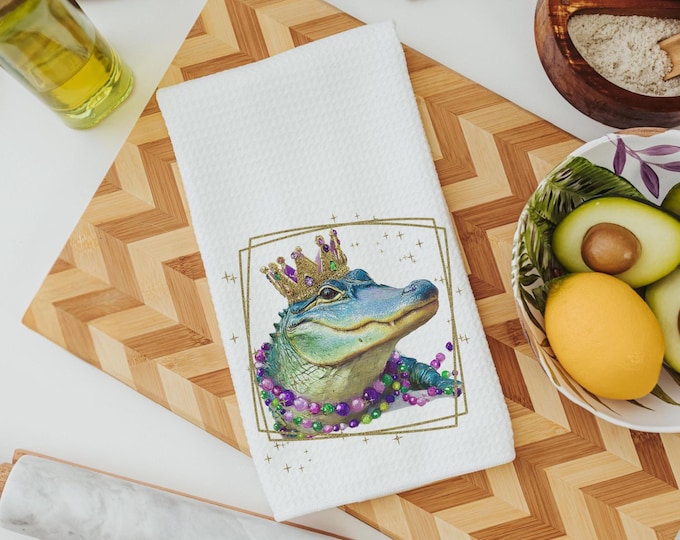 Featured listing image: Mardi Gras alligator towels