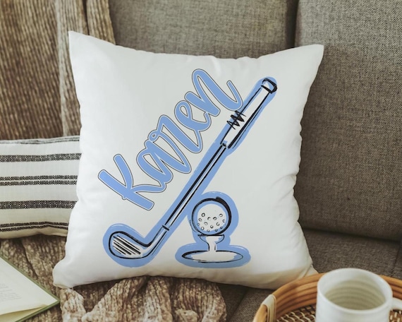 Personalized columbia blue name golf pillows
