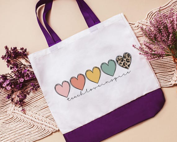 Teach love inspire school tote bag