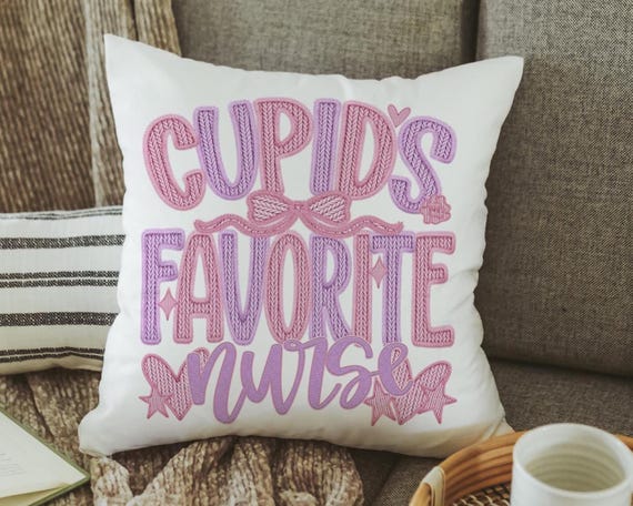 cupids favorite nurse throw pillows for women, office accessories healthcare worker gifts, RN gifts funny Valentines day best selling gifts