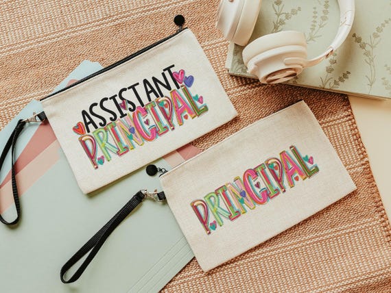 back to school pencil pouch with zipper, first day of school gifts for coworkers, assistant principal gifts for women, school principal