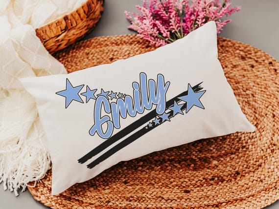 Personalized Carolina Blue Name Pillow