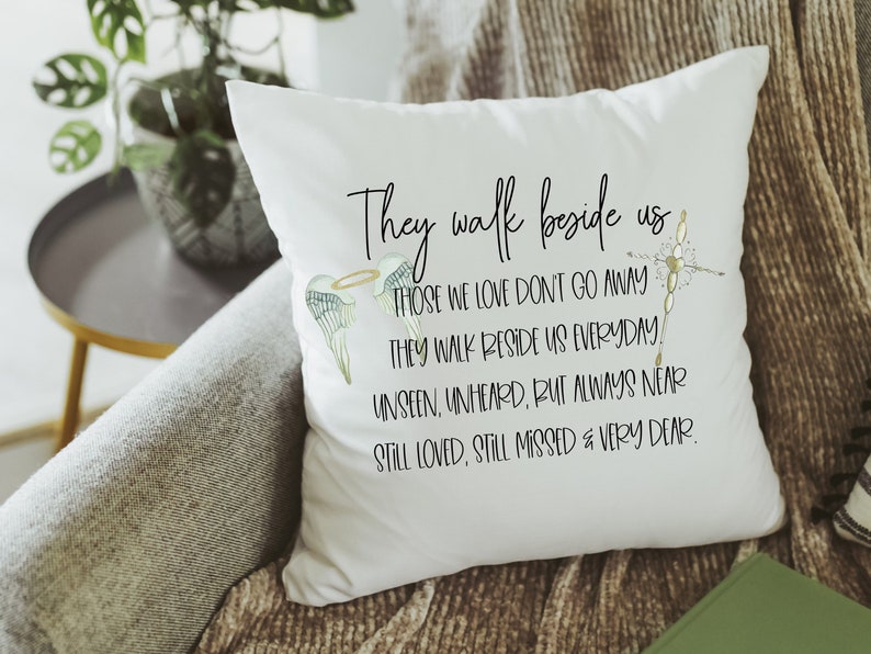 CapableByDesign They walk beside us angel wings pillow