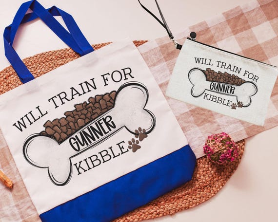 Personalized Will Train For Kibble Personalized Tote Bag & Zipper Pouch