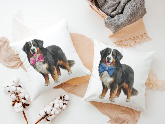 Bernese mountain dog throw pillows for sofa, bernese mountain dog gifts, dog lover gift for women, berner decor, cute dog gifts for