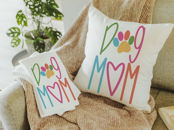 Dog mom throw pillow & towel