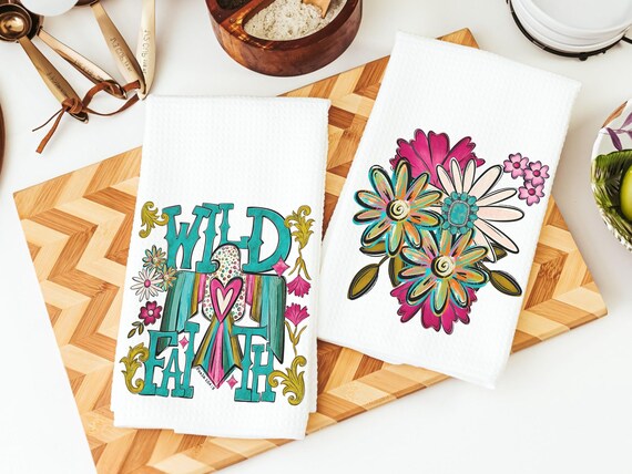 Wild faith and boho floral towels