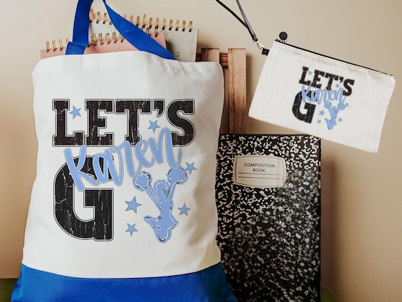 Personalized cheer tote bag with name