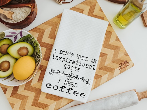 i need coffee funny kitchen towels, coffee bar decor, coffee addict gift, sassy Christmas gifts for coworkers, stocking stuffers for adults