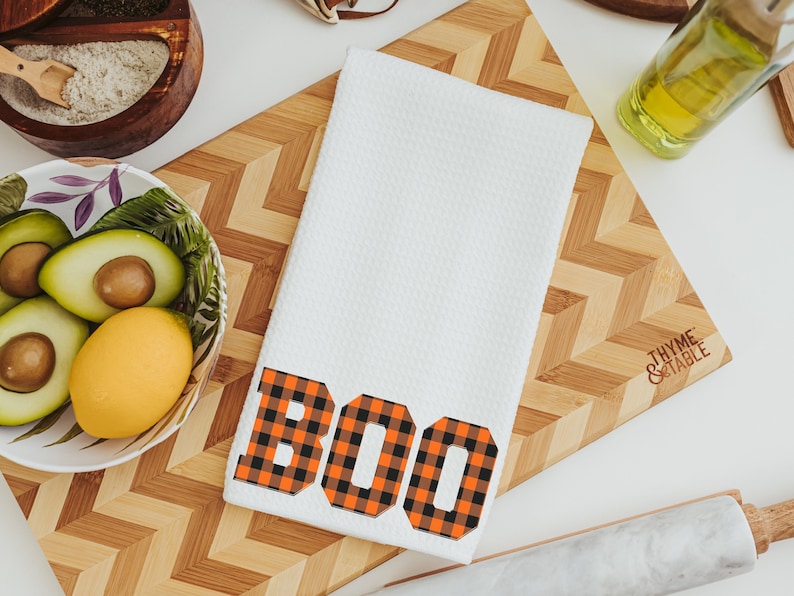 boo yall Halloween kitchen towels