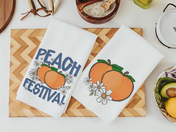 peach festival fruit kitchen towels for summer hand towels for bathroom, sweet as a peach kitchen decor, moving to Georgia gifts, Michigan