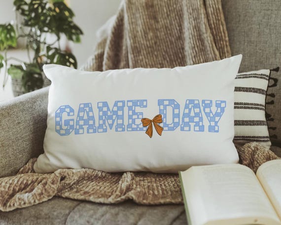 Game Day Columbia blue basketball throw pillow