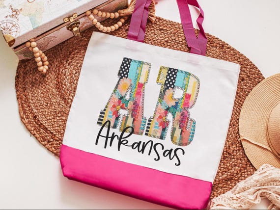 faux patchwork Arkansas tote bag for girlfriend, Arkansas game day bag for women, Arkansas gifts, Arkansas Christmas gifts for realtors