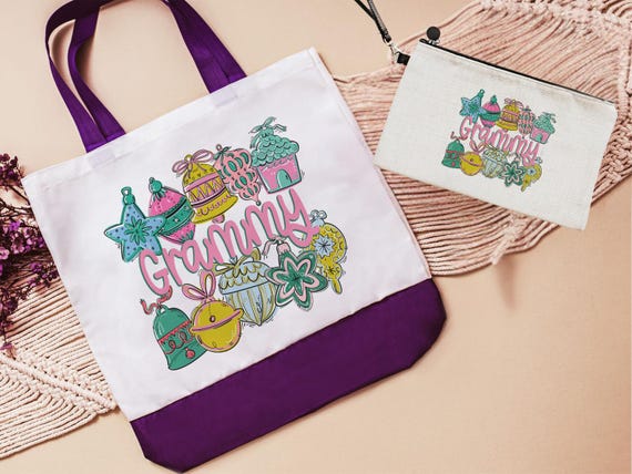 cute grammy tote bag for gift, grammy Christmas gifts for mother in law, whimsical Christmas tote bags for holding gifts, grammy to be gifts