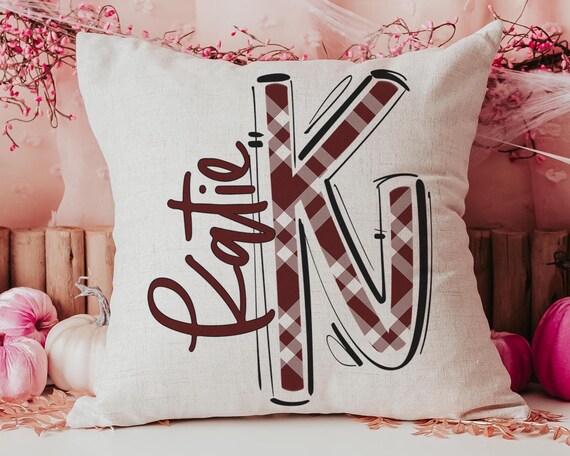 Personalized Maroon Pillow With Name
