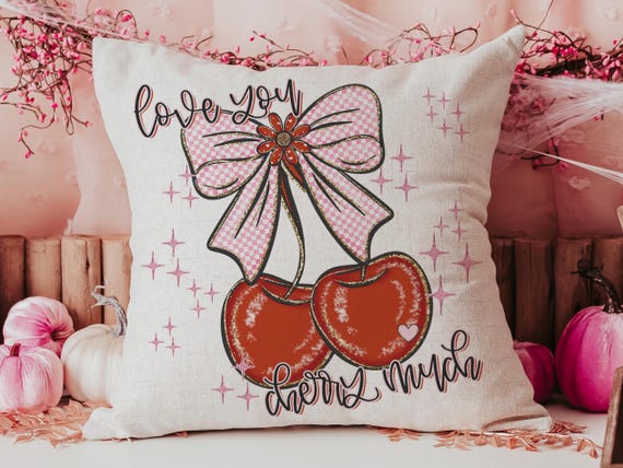 Love You Cherry Much Throw Pillows