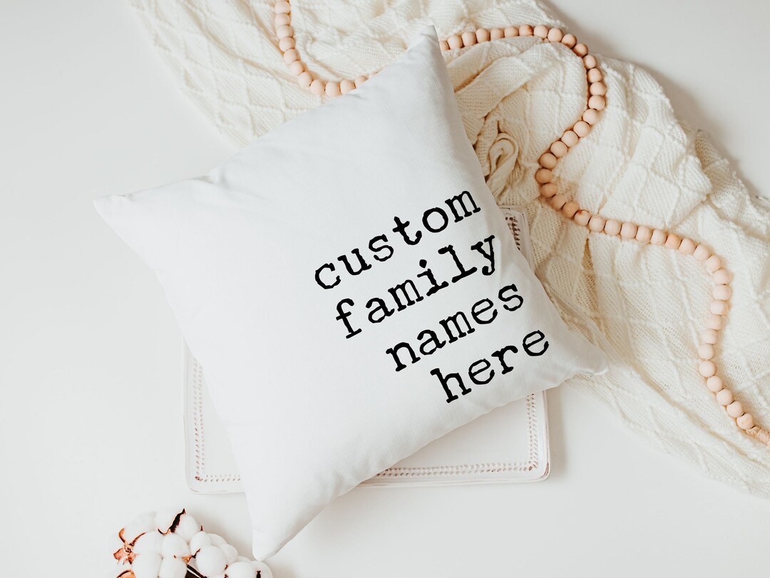 Personalized Family Names Throw Pillow for Couch Pet Name Etsy UK
