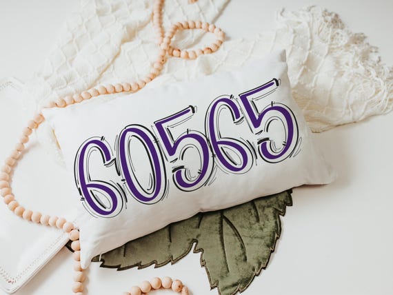 Custom Purple Zip Code Pillow