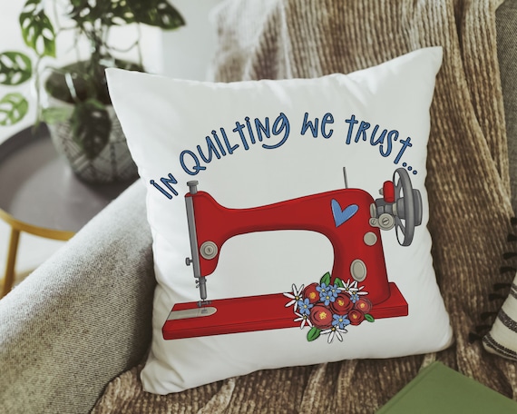 cute quilting throw pillow for Mom, craft room decor, quilter gifts, crafty gifts, she shed decorations, sewist gifts, quilting life accent