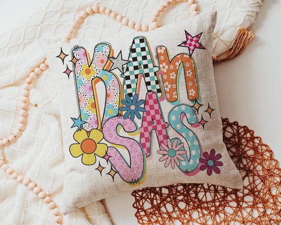 Colorful Kansas throw pillows