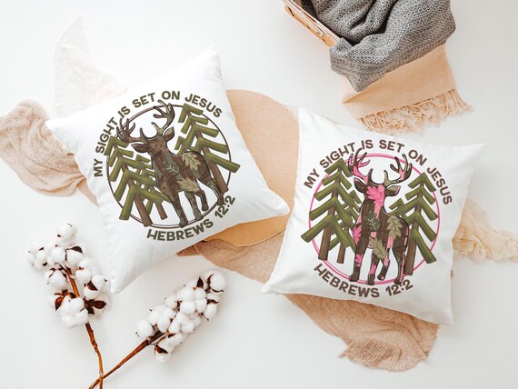 Hebrews 12:2 sight on Jesus Pillows