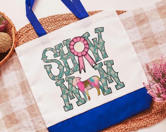 show mom sheep tote bags for women, raising sheep farmers market bag, Dorset sheep gifts for her, Hampshire sheep Christmas gifts for ladies