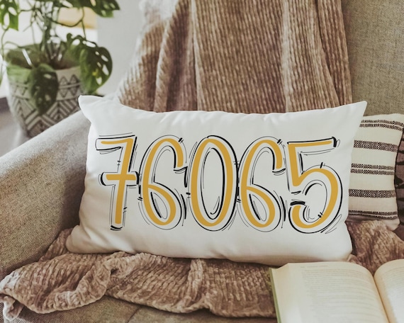Custom Yellow Zip Code Pillows
