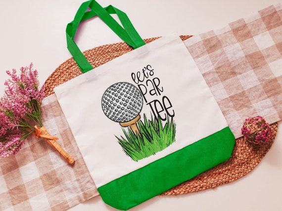 lets par tee golf tote bag for women, funny golf gifts for her, golf mom Mothers Day gifts for golfers, lady golfer gifts, reusable shopping