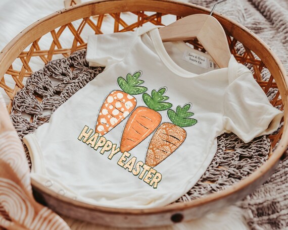 Easter carrots baby girl first Easter outfit girl 0-3 months, Happy Easter baby clothing, Easter basket stuffers for babies, infant girl