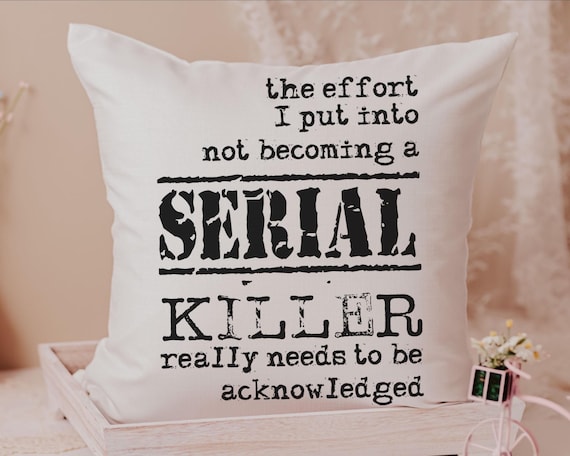 detective book reading nook pillow, dark humor gift set for best friend, serial killers and chill true crime gifts for women, funny towels