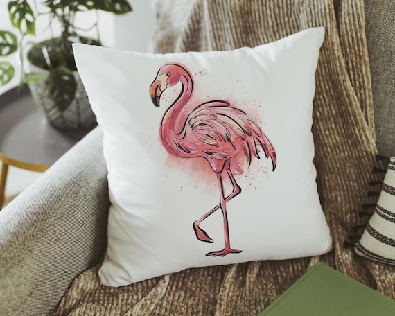 cute flamingo throw pillows for couch, coastal decorative pillow covers tropical decor, pink flamingo Christmas gifts for beach lovers, best