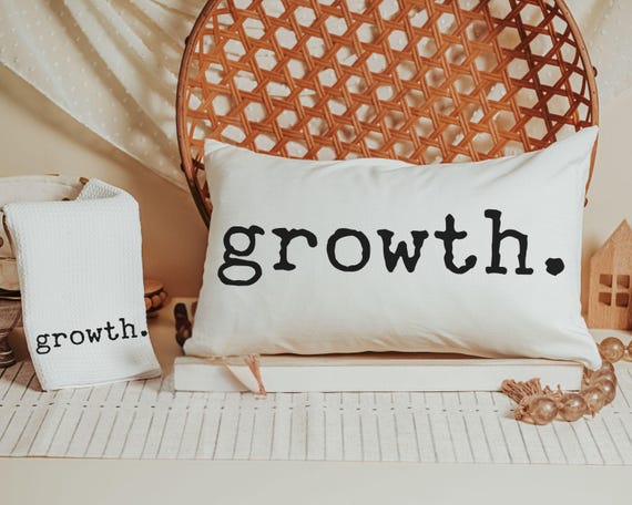 custom word of the year growth lumbar throw pillows for couch, mantra quote pillow covers 12 x 20, motivational gifts for badass women, best